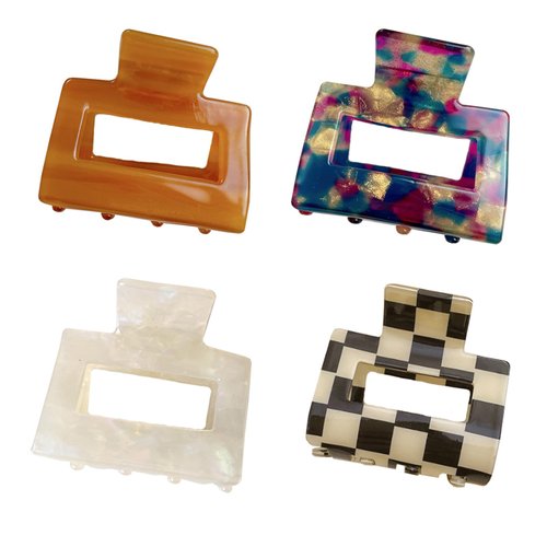 4Pcs Hair Claw Clips, BetterJonny Acetate Hair Claw Clips Square Hair Jaw Clips Hair Accessories ...
