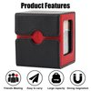 Premium PU Leather Card Deck Box with 2 Dividers 2 Dice, Card Deck Box Fits 120+ Sleeved Cards, Card Storage Box Stylish, Card Box Storage, Durable, and Versatile Card Storage Solution (Black＆Red)