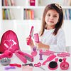 Hair Salon Toys for Girls Beauty Salon Set with Pretend Play Hair Salon Stylist Toy Kit with Barber Apron, Hair Dryer, Mirror, Scissors and Styling Accessories