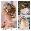 40Pcs Small Flower Hair Clips for Women, Mini Rhinestone Pearl Hair Clips White Hair Clips Wedding Hair Accessories for Women Girls