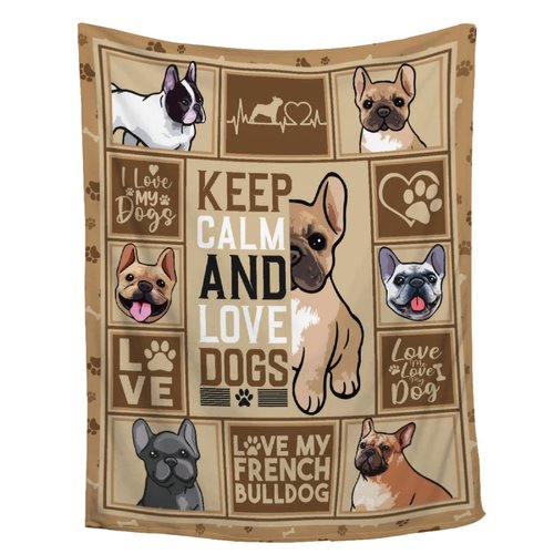 French Bulldog Blanket,French Bulldog Blankets Gift Soft Cozy Plush Bedding Blanket,Fuzzy Flannel Fleece Blanket for Couch Sofa Camping,40"x50"-Throw Size for Kids