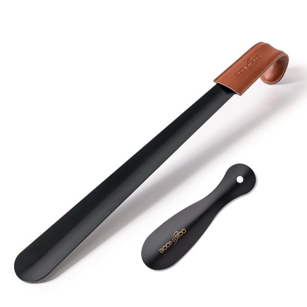 BOOMIBOO 2 Pcs Shoe Horn, 16.5 Inch Long Shoe Horn for Home Use, 7.5 Inch Shoe Horn for Travelling, Perfect Combination.