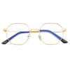 JOVAKIT Polygon Blue Light Blocking Glasses for Women Men Vintage Octagon Square Non-prescription Metal Eyeglasses (Gold)