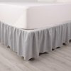Martex Ruffled Bed Skirt - Easy Fit Lightweight 100% Microfiber Dust Ruffle - Ruffles for Queen Beds - Hotel Quality with 16 inch Tailored Drop - Grey Queen Bed Skirt (Queen, Grey)