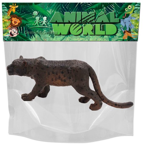 Gemini&Genius Leopard Animal Toy, Black Leopard Figurine Toy, Wildlife Action Figure Toy, Great Gifts, Collection, Cake Topper, Storytelling Props and Room Decoration for Kids and Todders