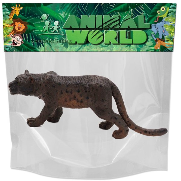 Gemini&Genius Leopard Animal Toy, Black Leopard Figurine Toy, Wildlife Action Figure Toy, Great Gifts, Collection, Cake Topper, Storytelling Props and Room Decoration for Kids and Todders