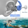 Swimming Ear Plugs for Adults,3 Pairs Waterproof Silicone Reusable Swim Earplugs for Swimming Surfing Diving Showering, Recommended for 14 Years Olds up (Blue,Grey,Black)