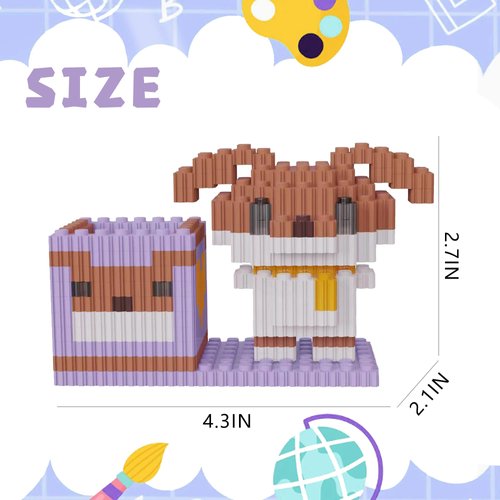 BB FUN HOUSE Pen Holder Building Toy Set Pixel Art Puzzle Bricks for Create 3D Dog Animal Pencil Holder Cute Interlocking Building Blocks Stem Toy for Office and School, Long-Eared Dogs