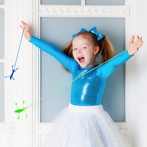 Stretchy Sticky Lizards Toys Elastic Lizard Toys Stretchy Sticky Animal Toys for Party Favors, Birthday , Classroom Prizes, Goodie Bag, 24Pcs