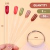 Subay 100pcs Fan-shaped Nail Swatches Sticks with Number Stickers, False Fake Nail Art Tips Sticks Polish Gel Salon Display Practice Tools with Metal Split Ring Holder