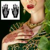 QSTOHENA 12 Sheets Henna Tattoo Stencil Kit for Hands, Indian Arabian Temporary Tattoo Template Self Adhesive Mehndi Stencil Stickers for Women Girls（8.2" x 4.7"）