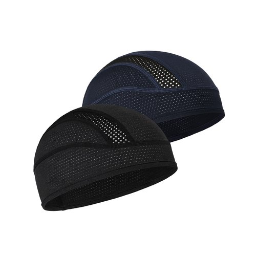 Skull Cap Helmet Liner Beanie, Cooling Mesh Cycling Running Hat for Men Women, Fits Under Helmets (Black & Dark Blue)
