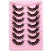 JIMIRE Mink Lashes Fluffy Cat Eye Lashes Wispy 6D Volume False Eyelashes that Look Like Extensions Thick Soft Curly Fake Lashes 7 Pairs Pack