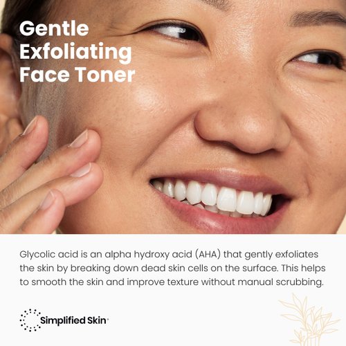 Glycolic Acid Toner for Face - Facial Toning Solution - 8% glycolic Acid Hydrating, Anti-Aging, Exfoliating Face Toner for Women & Men - with AHA, Aloe Vera, & Rosemary Extract Skin Toner - 8 fl Oz