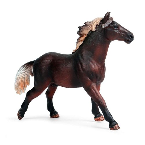 MODEBESO® Realistic Animal Figures Playset,Horse Figurines,Hand Painting Horse Figures,Educational Toy,Cake Toppers Christmas Birthday Gift for Kids Todllers (Wine Red Mustang Horse)