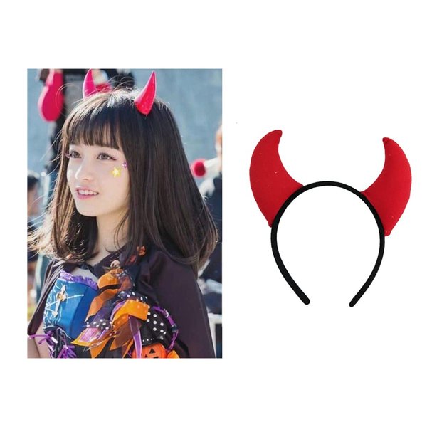 yaozeio Halloween Devil Horns Headband Headpiece Halloween Props Costume Hair Accessories Cosplay Hairband Red Devil Costume for Girls Women Halloween Decorations Party Supplies