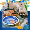 Maxcheck 100 Pcs Hanukkah Paper Plates 9" and 7" Disposable Hanukkah Dinner Plates Happy Hanukkah Blue and White Chanukah Themed Party Supplies Favors Decorations
