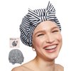 Kitsch Luxury Shower Cap for Women Waterproof - Reusable Shower Cap | Hair Cap for Shower | Waterproof Hair Shower Caps for Long Hair | Non-Slip Cute Shower Cap One Size | Shower Bonnet - Stripes
