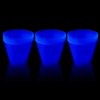 Party Essentials Hard Plastic 9-Ounce Party Cups and Old Fashioned Tumblers, Neon Blue, 25 Count