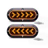 TMH (Pack of 2 6 Inch Oval ARROW Amber Light Turn Signal Tail Indicator Light 25 LED Sealed Marker Lights suitable for Truck Trailer Dump Truck Bus 12V DC