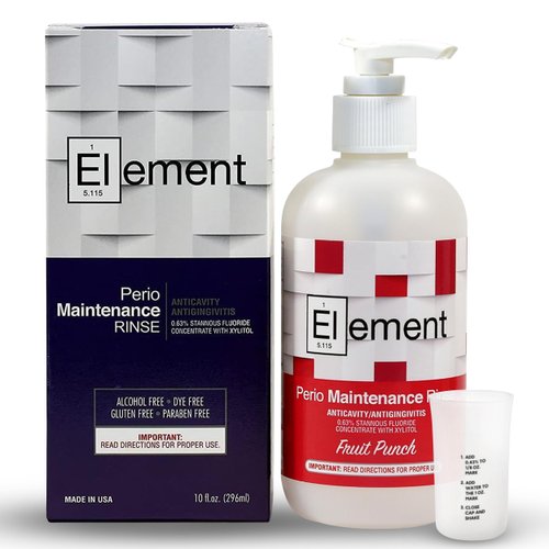 Stannous Fluoride Mouthwash - 10 Fl. Oz. 0.63% Antimicrobial Perio Rinse - Alcohol Free, Dye Free, Paraben Free - Refreshing Flavor (Fruit Punch)