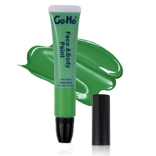 Go Ho Dark Green Face Paint Stick,Water Based Cream Green Body Paint Washable,Highly Pigmented,Smooth and Safe for Skin,Halloween Cosplay SFX Witch Hulk Green Makeup