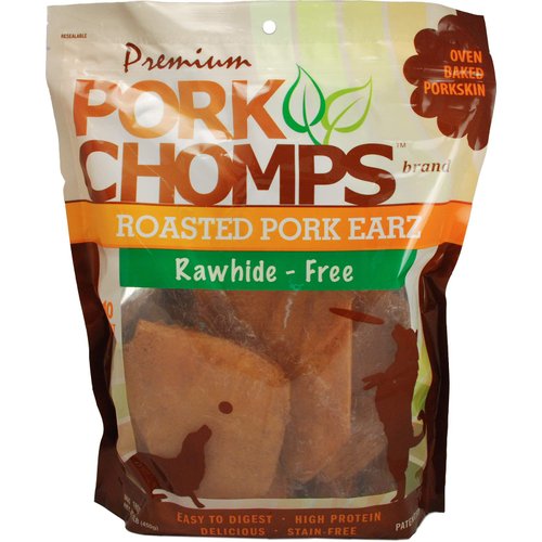 Pork Chomps Roasted Pork Skin Dog Chews, Ear Shapes, 10 Count