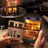 Roroom DIY Miniature and Furniture Dollhouse Kit,Mini 3D Wooden Doll House Craft Model with LED,Creative Room Idea for Valentine's Day Birthday Gift (Magic Shop-D-001)