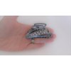 Generic Matte silver dark gun metal leaf metal crystal hair claw clip jaw clip (Primary color: Dark silver)