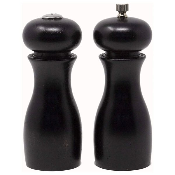 Olde Thompson Since 1944 Caffe Wood Salt & Pepper Mill Set, 6", Black