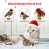 Gigwi Interactive Electronic Cat Toy (Not Flapping), Automatic Chirping Bird Cat Toy Squeaky with Feather Tail, Melody Chaser Toy Bird for Cats to Play Alone, Play and Squeak Kitten Toy for Boredom