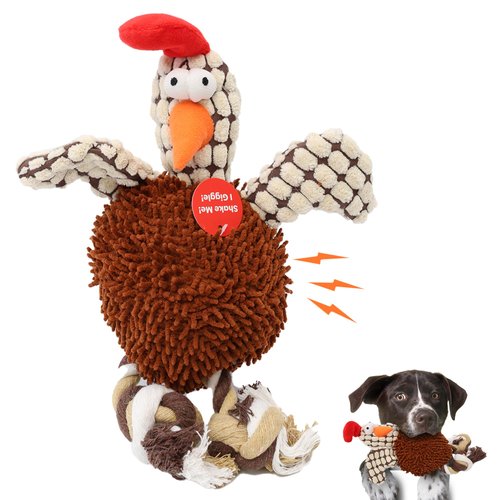 Ethical Pets Gigglers Chicken Dog Toy, 12-Inch, Assorted