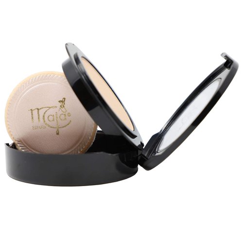 Maja Pressed Compact Powder for Flawless Uniform Coverage, Matte Skin, Without Shine, Long Lasting Effect, Fragrance-Free, Mirror and Tassel, Natural Color, 0.53 Oz, Box