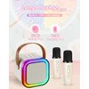Karaoke Machine Kids with 2 Wireless Microphones, Mini Portable Bluetooth Speaker Kids Karaoke Machine for Girls with Led Lights Kids Toys Fun Birthday Gifts for 4,5,6,7,8 Year