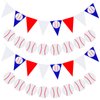 Zonon 4 Pieces Baseball Banner Party Decorations Baseball Paper Garland for Sports Theme Birthday Baby Shower Supplies (Baseball Style)