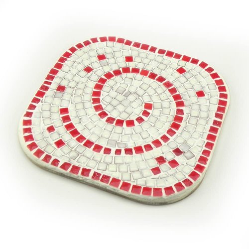 Mosaic Coasters The Perfect DIY Project for Mosaic Lovers 2 Square Coasters Glazed 10 cm