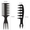 Hair Comb Styling Set Tail Combs Double Side Brushes Afro Pick Pik Comb African American Hair Brush Barber Accessories Black-2Pcs