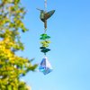 Rhinestones Hummingbird with Crystal Sun Catcher, Glass Window Hanging Ornament,Crystal Prism Suncatcher Outdoor Indoor Home Garden Party Decoration