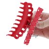 4 Inch Scalloped Jaw Clip With Holes-Red