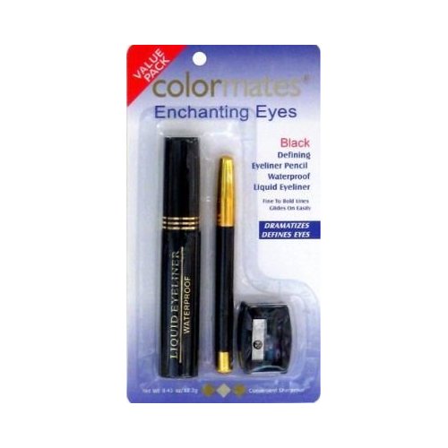 Colormates Enchanting Eyes Black Eyeliner Value Pack – Pencil & Liquid Eyeliner, Sharpener