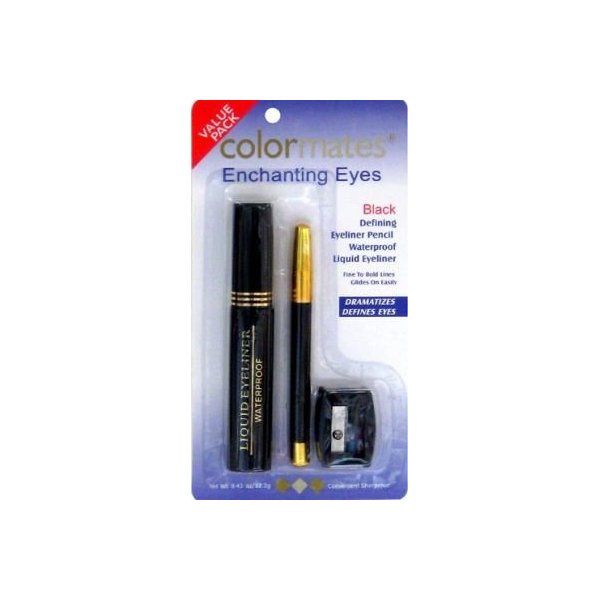 Colormates Enchanting Eyes Black Eyeliner Value Pack – Pencil & Liquid Eyeliner, Sharpener