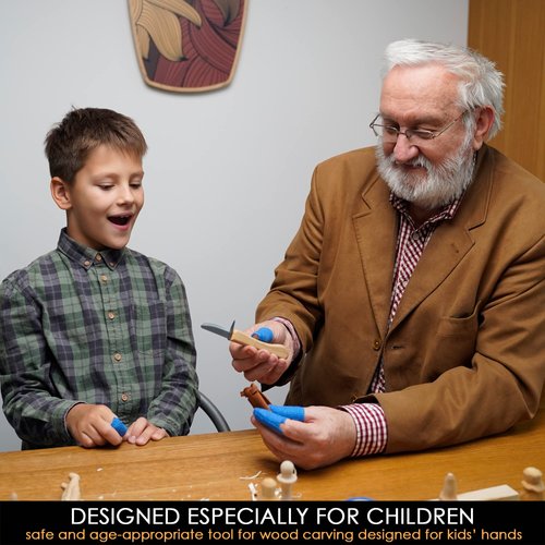 BeaverCraft Whittling Knife for Beginners C1 Kid - Whittling Knife for Kids Safety Carving Knife - Children Whittling Knife for Entry-Level Carvers - Kids-Friendly Woodcarving Tools for Beginners