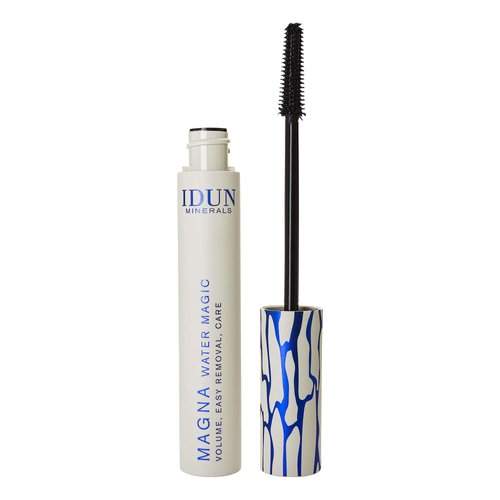 IDUN Minerals Mascara Magna Water Magic - Washable, Lash Enhancing Formula for Intense Volume and Curl - Precise Rubber Brush Applicator - Creamy, Smudge Proof Mineral Pigment Formula - 0.46 oz