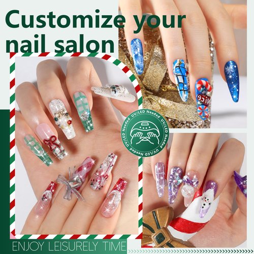 ABAC Christmas Color Solid Gel Polish Set 24 color,Hema-free Holiday Gift Gel Polish Kit,Christmas Nail Kit with Double-Ended Nail Art Brush Soak Off LED Nail Kit Manicure DIY Home