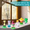 6 Pcs Solar Powered Dancing Animal Dolls Swinging Animated Bobble Dancer Window Sun Catcher Car Decor Portable Suncatchers,Frog Angel Shark Flamingo Home Car Ornament Kids Toys Gifts