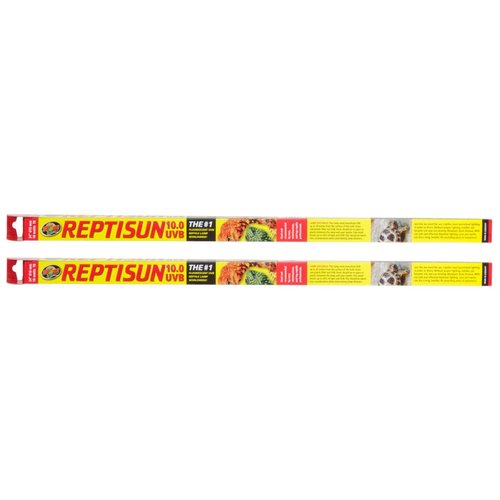 Zoo Med 2 Pack of T8 ReptiSun 10.0 UVB, 24 Inch, 17 Watt, Reptile Habitat Lighting