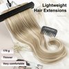 ALXNAN Clip in Hair Extensions,7PCS Dirty Blonde Mixed Bleach Blonde Hair Extensions Thick Long Stright Layered Hair Extensions 20 Inch Invisible Lace Weft Hair Extensions for Women