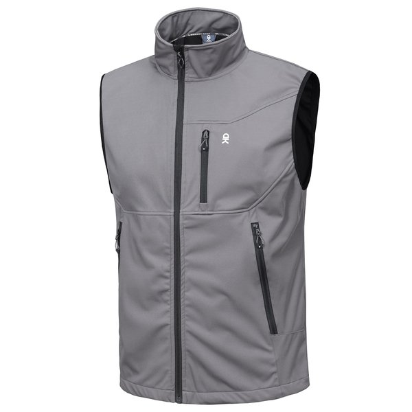 Little Donkey Andy Men's Lightweight Softshell Vest, Windproof Sleeveless Jacket for Travel Hiking Running Golf Gray XXL