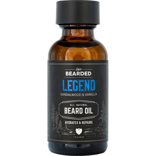 Live Bearded: Beard Oil - Legend - Premium Beard and Skin Care with Jojoba Oil - 1 fl. oz. - Beard Itch and Dry Skin Relief - Handcrafted with All-Natural Ingredients - Made in the USA