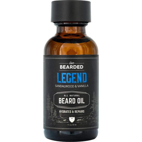 Live Bearded: Beard Oil - Legend - Premium Beard and Skin Care with Jojoba Oil - 1 fl. oz. - Beard Itch and Dry Skin Relief - Handcrafted with All-Natural Ingredients - Made in the USA